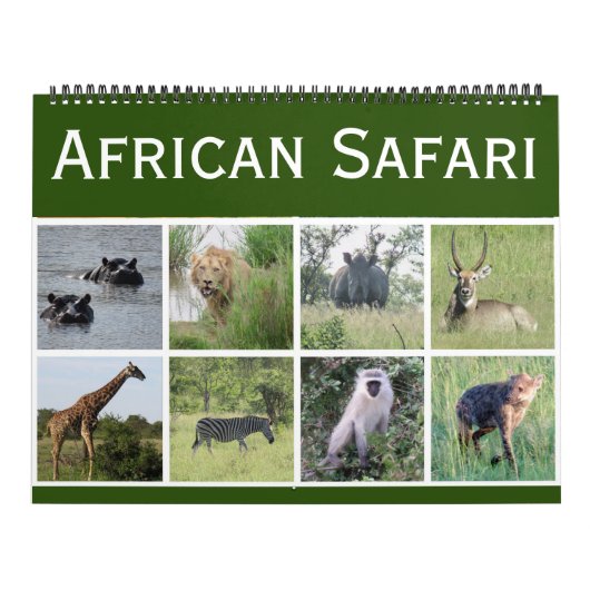 Afrikaanse safari 2026 groot kalender (Hoes)