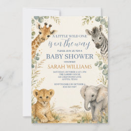 Afrikaanse Safari Baby Boy Shower Kaart