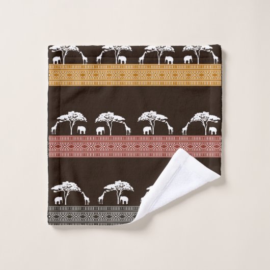 Afrikaanse Safari badhanddoek set Bad Handdoek (Wasdoekje)
