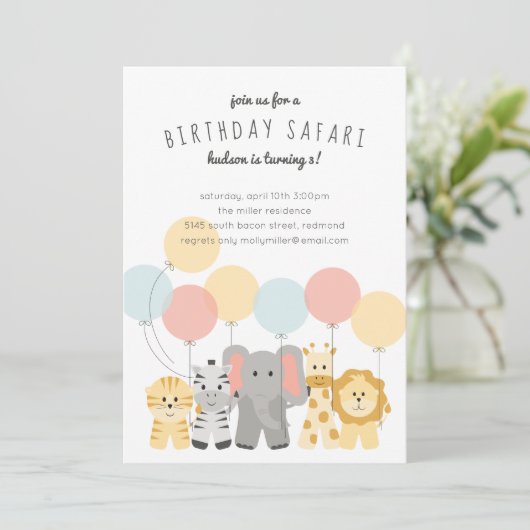 Afrikaanse Safari Birthday Uitnodiging (Staand voorkant)