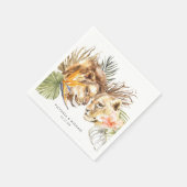 Afrikaanse Safari Boho Bloemige Monogram Servet (Hoek)