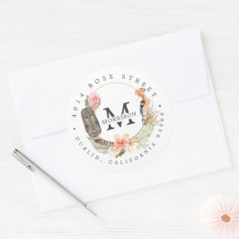 Afrikaanse Safari | Boho Botanisch Retouradres Ronde Sticker