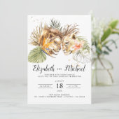 Afrikaanse Safari Boho Botanische bruiloft uitnodi Kaart (Staand voorkant)