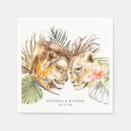 Afrikaanse Safari Boho Floral Monogram Servet