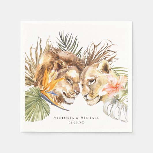 Afrikaanse Safari Boho Floral Monogram Servet (Voorkant)