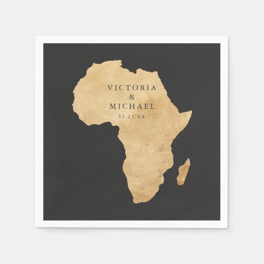 Afrikaanse Safari Boho Floral Monogram Servet (Voorkant)