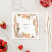 Afrikaanse Safari Boho Floral Monogram Servet (Insitu)
