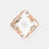 Afrikaanse Safari Boho Floral Monogram Servet (Hoek)