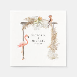 Afrikaanse Safari Boho Floral Monogram Servet