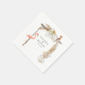 Afrikaanse Safari Boho Floral Monogram Servet (Hoek)