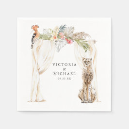 Afrikaanse Safari Boho Floral Monogram Servet