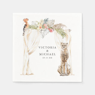 Afrikaanse Safari Boho Floral Monogram Servet
