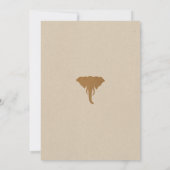 Afrikaanse Safari Bruin Wild Elephant Vintage Wedd Kaart (Achterkant)