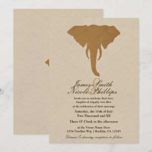 Afrikaanse Safari Bruine Wilde Olifant Vintage Tro Kaart
