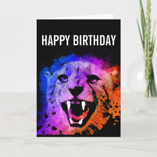 Afrikaanse Safari Cheetah Birthday Card Kaart (Voorkant)