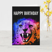 Afrikaanse Safari Cheetah Birthday Card Kaart (Gele Bloem)