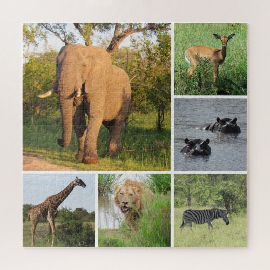 afrikaanse safari collage legpuzzel (Horizontaal)