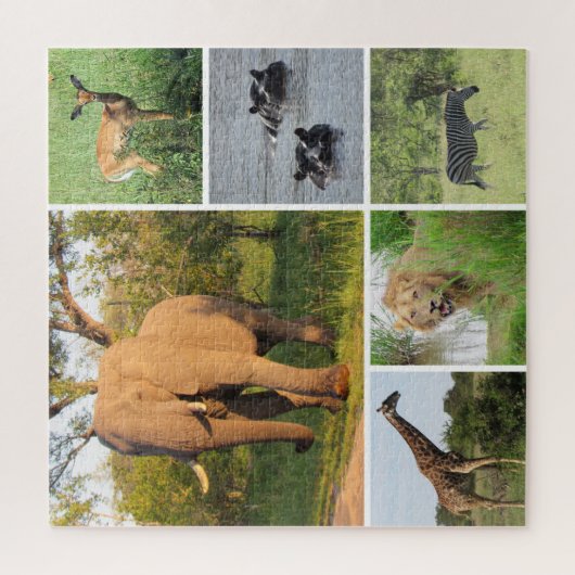 afrikaanse safari collage legpuzzel (Verticaal)