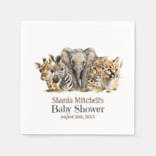 Afrikaanse Safari Dieren Baby Shower Servet