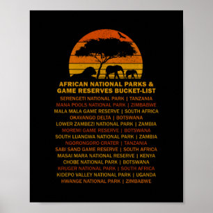 Afrikaanse Safari Emmerlijst Zonsondergang Leeuw O Poster