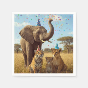 Afrikaanse Safari Feest Dieren met Confetti Servet
