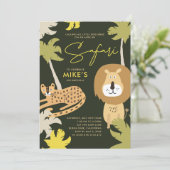 Afrikaanse Safari Feestje Kaart (Staand voorkant)