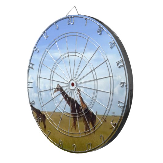 Afrikaanse Safari Giraffes Dartbord (Voorkant Rechts)