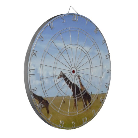 Afrikaanse Safari Giraffes Dartbord (Voorkant Links)