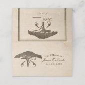 Afrikaanse Safari-Giraffes en Buurbruiloft-zitplaa Plaatskaartje (Buitenkant ongevouwen)