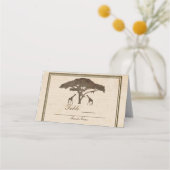 Afrikaanse Safari-Giraffes en Buurbruiloft-zitplaa Plaatskaartje (Achterkant)