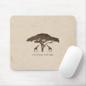 Afrikaanse Safari-Giraffes en computer met bomen Muismat (Met muis)