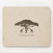 Afrikaanse Safari-Giraffes en  computer met bomen Muismat (Voorkant)