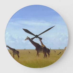 Afrikaanse Safari Giraffes Grote Klok