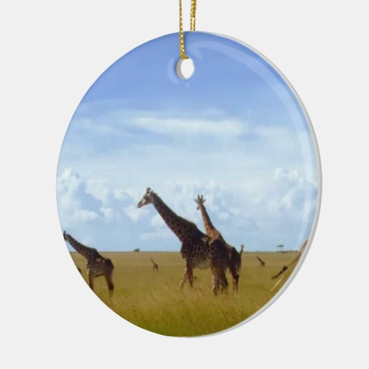 Afrikaanse Safari Giraffes Keramisch Ornament (Links)