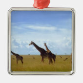 Afrikaanse Safari Giraffes Metalen Ornament (Voorkant)