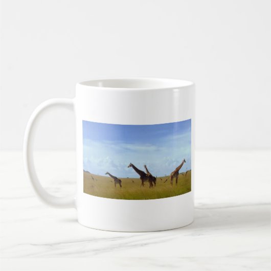 Afrikaanse Safari-Giraffes prachtig schattig Koffiemok (Links)