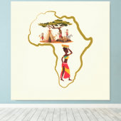Afrikaanse safari gooipijp canvas afdruk (Insitu (Houten vloer))