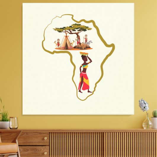 Afrikaanse safari gooipijp canvas afdruk (Insitu (Woonkamer))