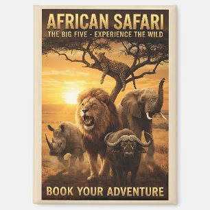 Afrikaanse Safari Grote Vijf Wilde Dieren Magneet