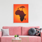 Afrikaanse Safari Kaart - Canvas (Insitu (Woonkamer))