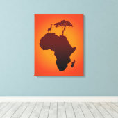 Afrikaanse Safari Kaart - Canvas (Insitu (Houten vloer))