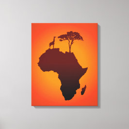 Afrikaanse Safari Kaart - Canvas