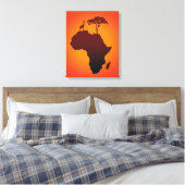 Afrikaanse Safari Kaart - Canvas (Insitu (Slaapkamer))