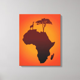 Afrikaanse Safari Kaart - Canvas Afdruk