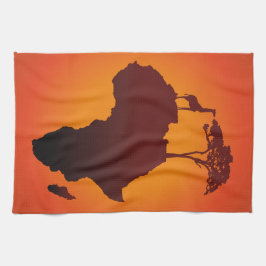 Afrikaanse Safari-kaart - keukenhanddoek