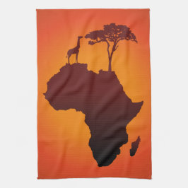 Afrikaanse Safari-kaart - keukenhanddoek