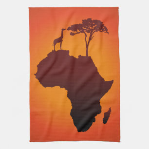 Afrikaanse Safari-kaart - keukenhanddoek