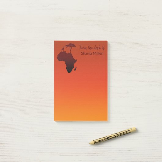 Afrikaanse Safari-kaart - Post-it® notes (Op bureau)