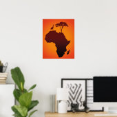 Afrikaanse Safari-kaart - Poster afdrukken (Thuiskantoor)