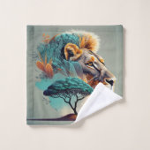Afrikaanse Safari Leeuw Hoofd Bad Handdoek (Wasdoekje)